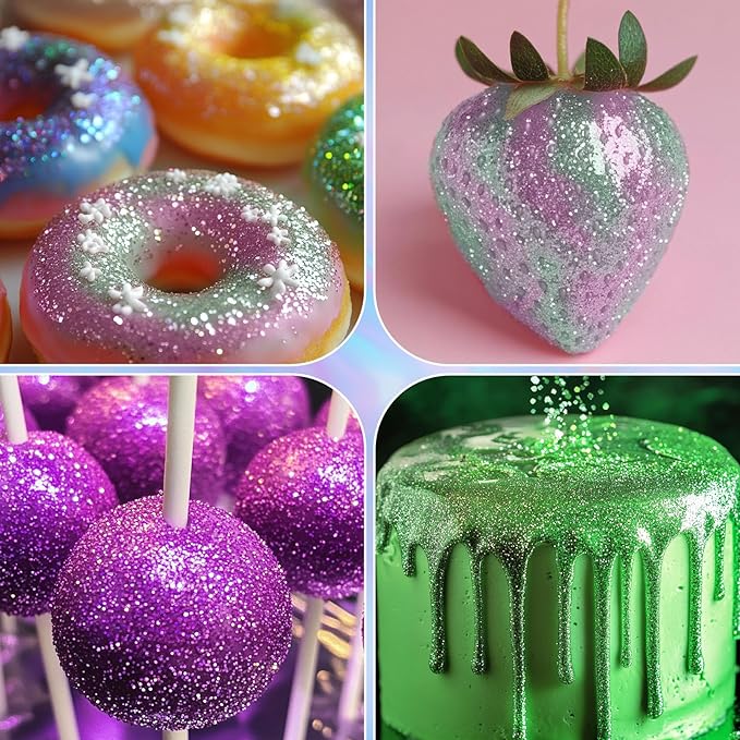 Edible Glitter - 3 Colors Luster Dust Edible, Food Grade Iridescent Glitter - Image 6