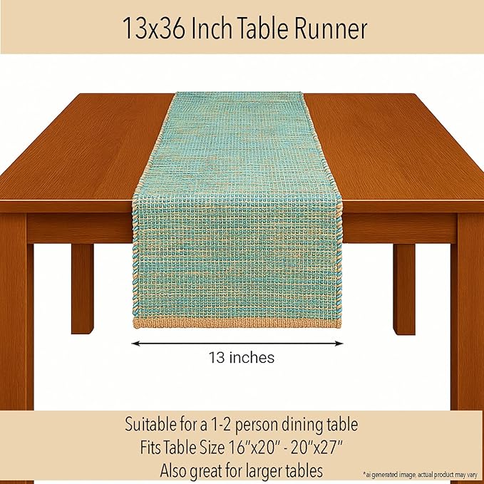 Chardin home Natural Jute Table Runner 13x36 Inch – Vintage Boho Rustic Table - Image 4