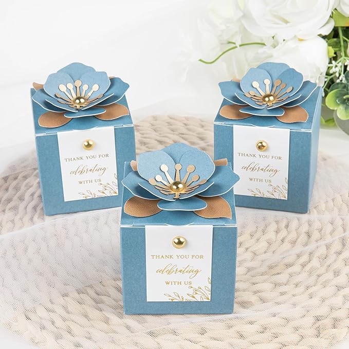 FEIYI 20 PCS Favor Boxes, 3 In 1 Dusty Blue Candy Boxes - Image 5