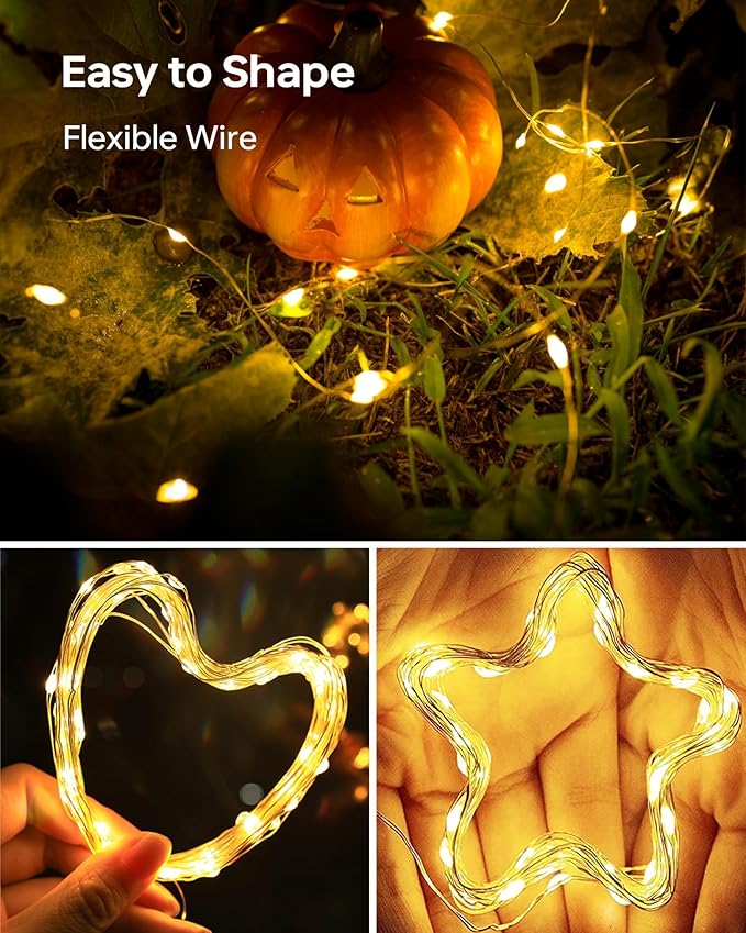 10 Pack Fairy Lights Battery Operated - 7ft 20 LED Twinkle Lights Copper Wire - Image 6