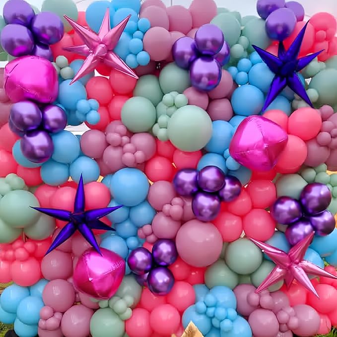 Pink Star Balloons 12pcs, 27/22 Inch Foil Star Explosion Balloons, Large Spike - Image 5