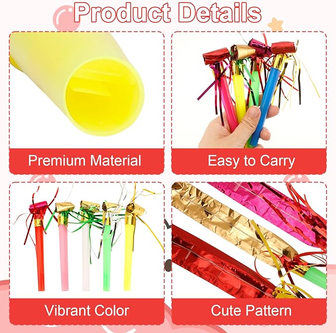 Party Blowers, Party Blowouts, Party Noise Makers Horns, Fringed Birthday - Image 4