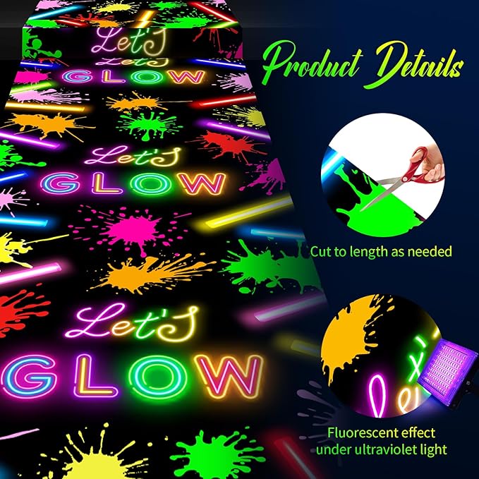 Haull 118 x 39 Inch Neon Light up Dance Floor Glow in The Dark Runner UV - Image 4
