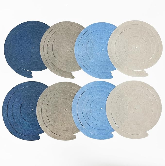 36 Pcs Dusty Blue Gray Hanging Swirl Decorations Navy Blue Grey Felt Swirl - Image 3