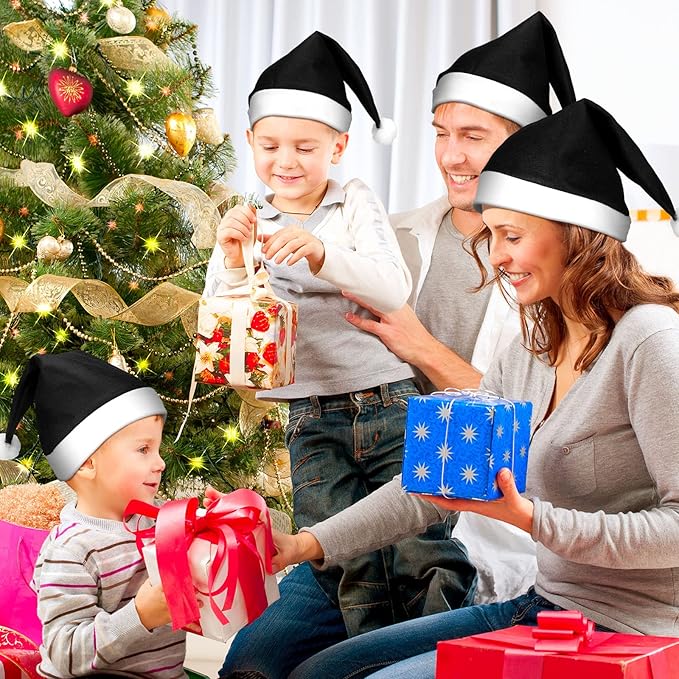 SATINIOR 12 Pieces Santa Hats Christmas Non Woven Fabric Hat - Image 7