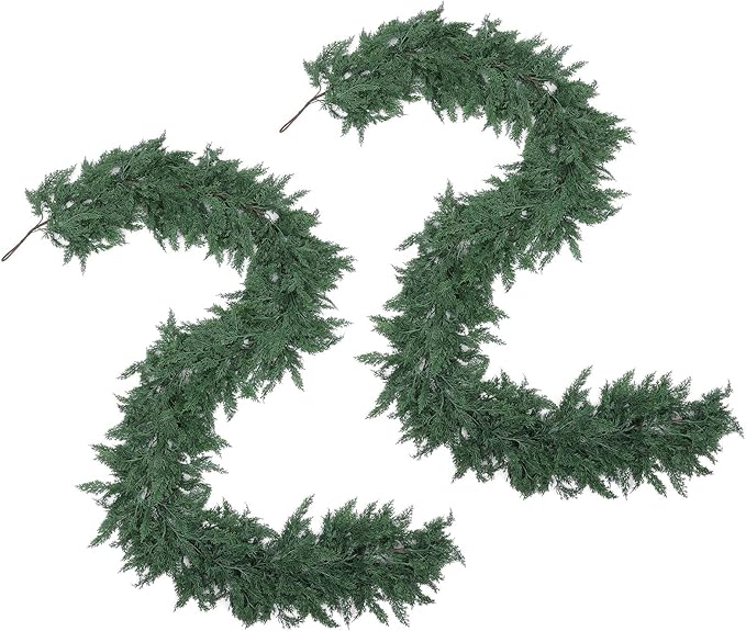 Hananona 9 FT Artificial Cedar Garlands, Outdoor Christmas Decorations - Image 3