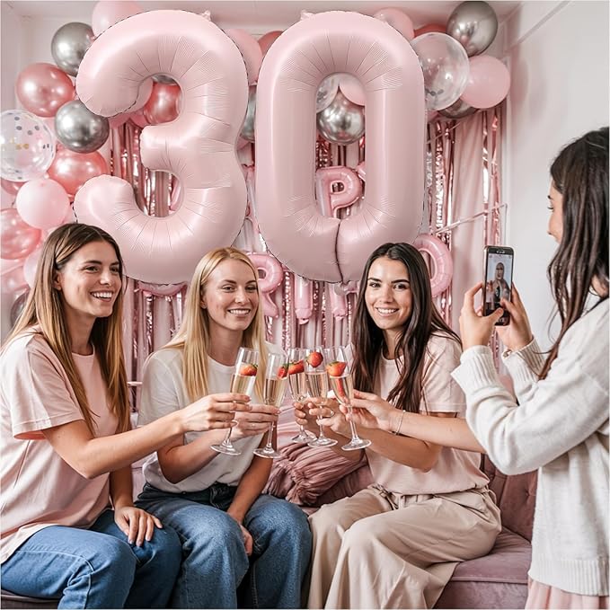 Light Pink 30th Birthday Balloon - Image 3