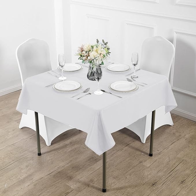 Fokitut 2 Pack Waterproof Square Tablecloth, 52x52 Inch, Stain Resistant and - Image 5