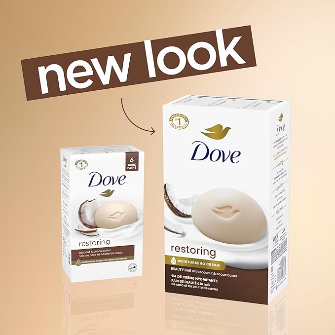 Dove Beauty Bar Soap Restoring Coconut & Cocoa Butter, 8 Bars - Image 4