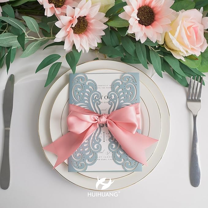 HUIHUANG Rose Pink Satin Ribbon - Image 3