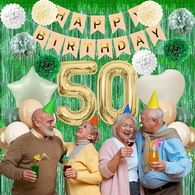 Sage Green 50th Birthday Decorations - Image 3