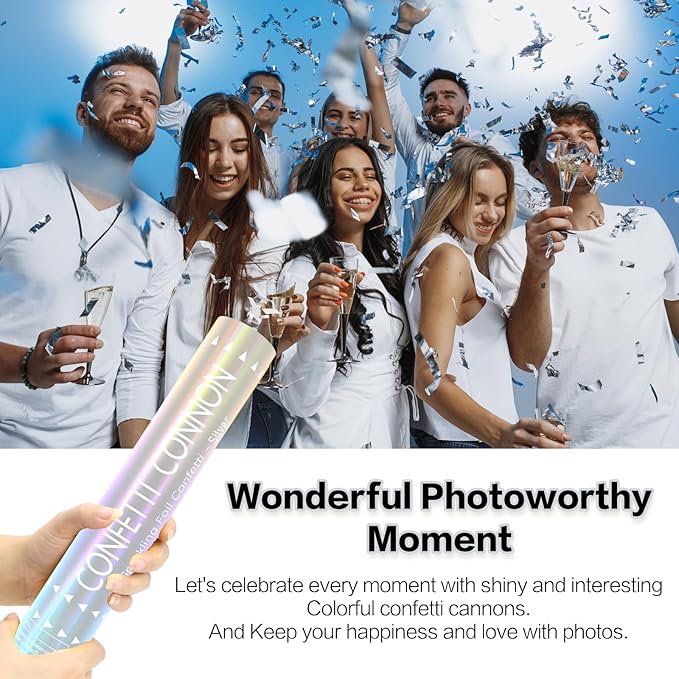 12Pack Sliver Confetti Poppers - Image 5