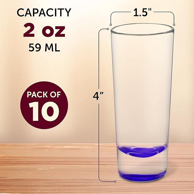 DISCOUNT PROMOS Cordial Shooter Shot Glasses 2 oz. Set of 10, Bulk Pack - Image 5