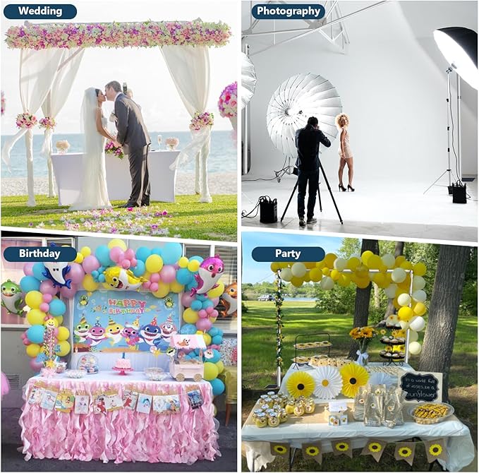 SLOW DOLPHIN 10x 10ft Pipe and Drap Backdrop Stand Kit, Heavy Duty Adjustable - Image 4