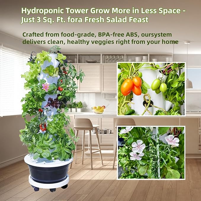 Hydroponic Growing System Kit, Indoor&Outdoor Vertical Hydroponic Growing Garden - Image 3