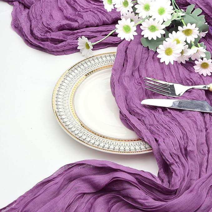 12 Pack Purple Cheesecloth Table Runner 10ft Boho Gauze Fabric Cheese Cloth - Image 7