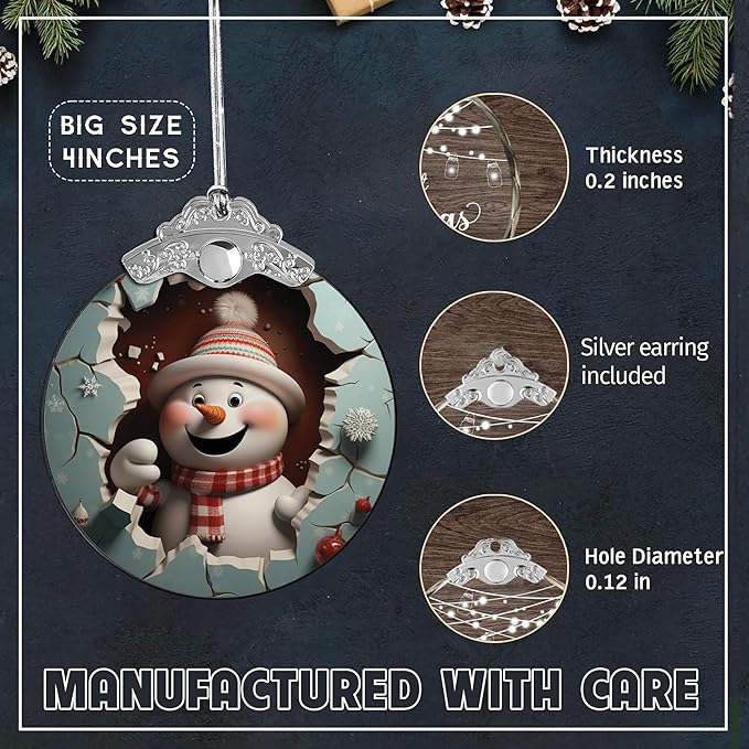 Christmas Ornaments 2025, Cute Snowman, Unique Christmas Ornaments Snowman 4 - Image 5