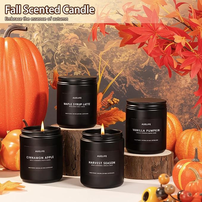 Fall Candle Set | 4 Pack Scented Candles - Image 4