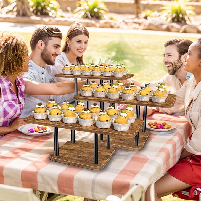 Cupcake Stand for 50 Cupcakes Wooden Dessert Table Display Set Rustic Dessert - Image 4