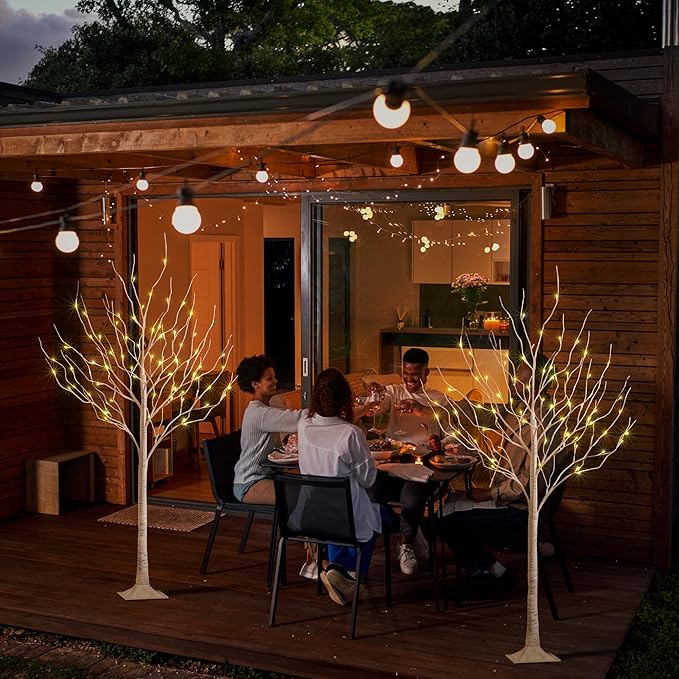 LIGHTSHARE 6 Feet 72L LED Birch Tree Lights, Warm White, - Image 3