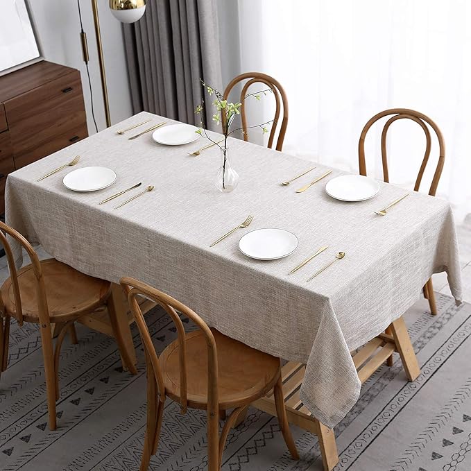 maxmill Flaxy Faux Linen Table Cloth by maxmill