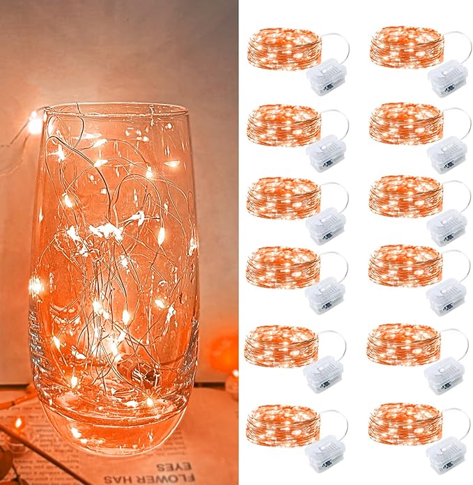 Orange Led Fairy Lights Battery Operated by Yooumoga