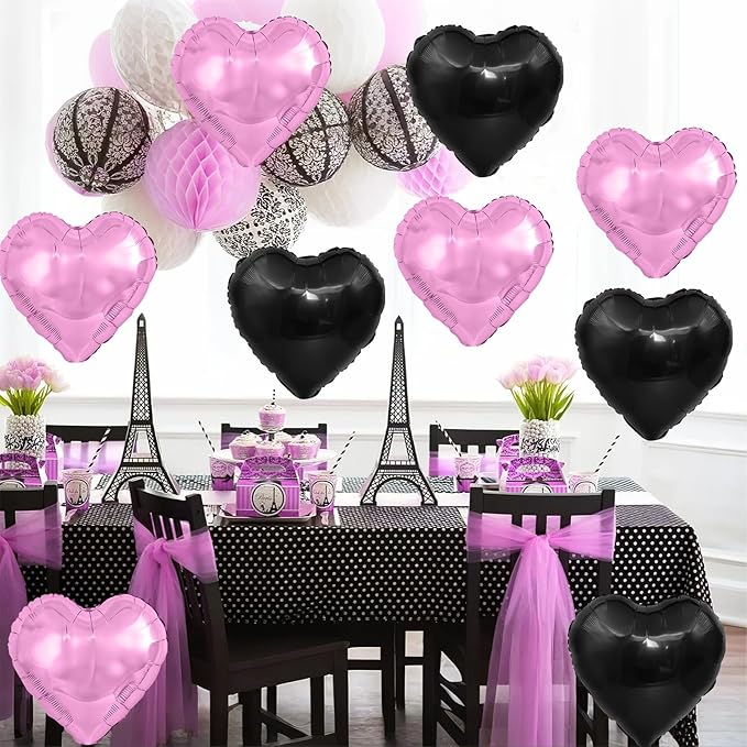 Black Purple Heart Balloons - Image 5