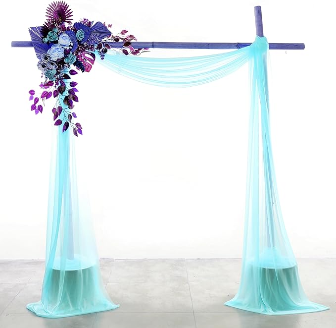 VDS Pack of 4 Panel Wedding Arch Draping Fabric Sheer Chiffon Fabric Drapery - Image 2