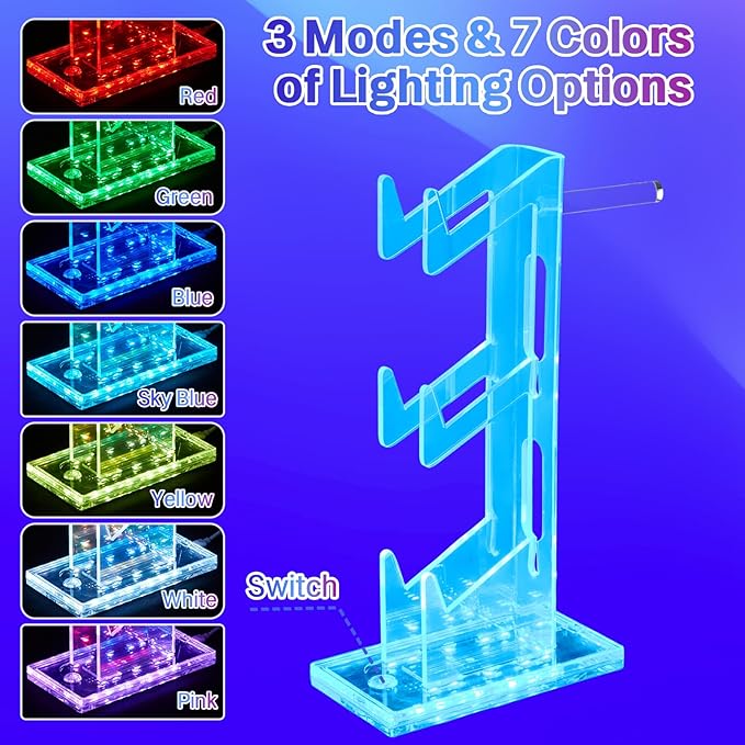 Game Controller Holder with Light Colorful Acrylic Headphones Stand with 3 - Image 5
