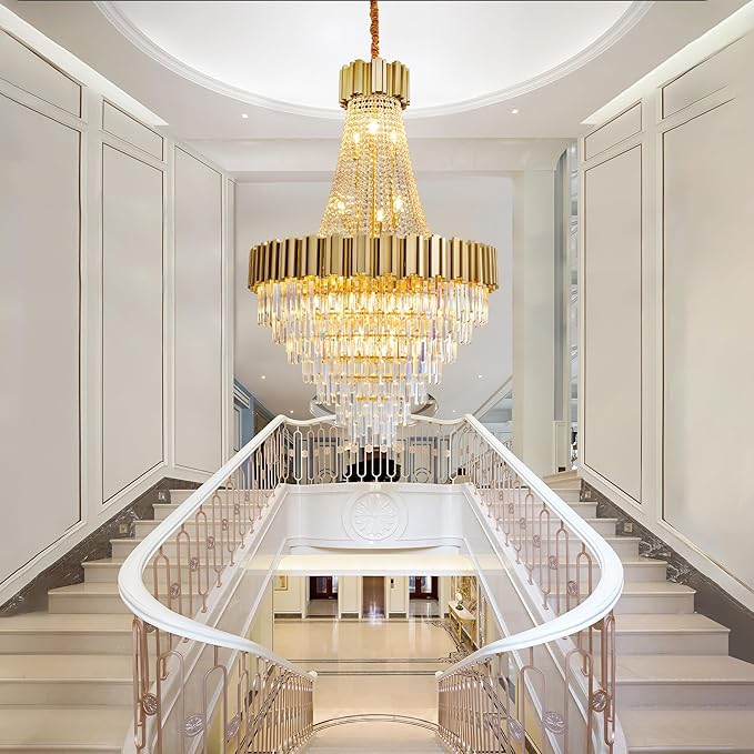 54" Luxury Long Crystal Chandelier - Image 2