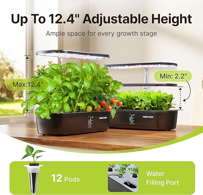 SUNCOZE Hydroponics Growing System Kit 12 Pods, Indoor herb Garden - Image 4