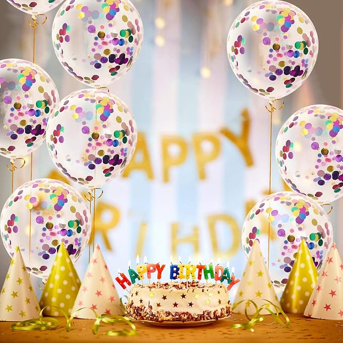 Confetti Balloons 40pack, 12inch Transparent Party Balloons - Image 4