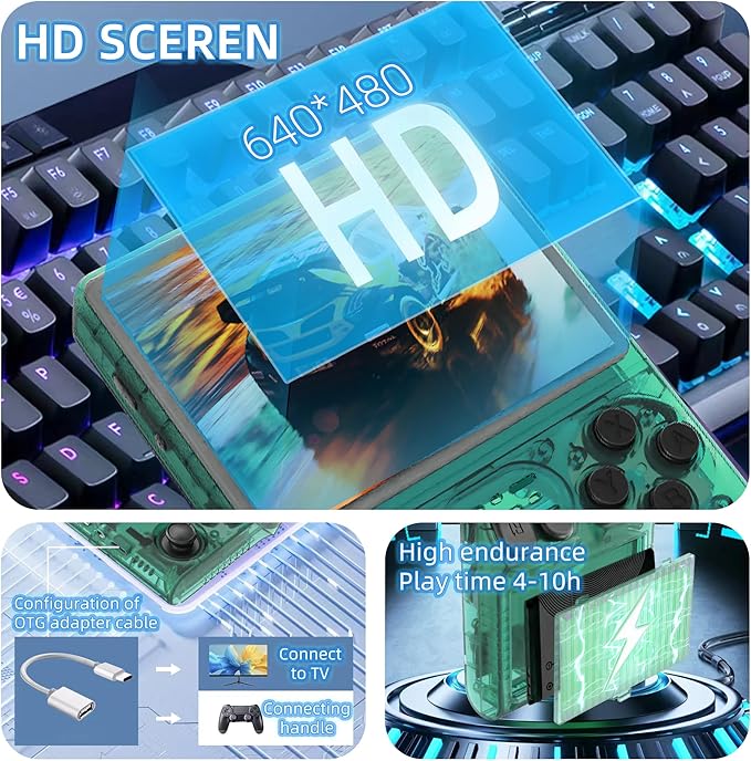 R40S PRO Retro Gaming Console, 30000+ HD Games Handheld Game Console, 3800mAh - Image 4