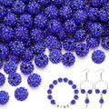 150 pcs 10mm Rhinestone Beads for Jewelry Making, Dark Blue Shiny Round by TINKRSTUFF