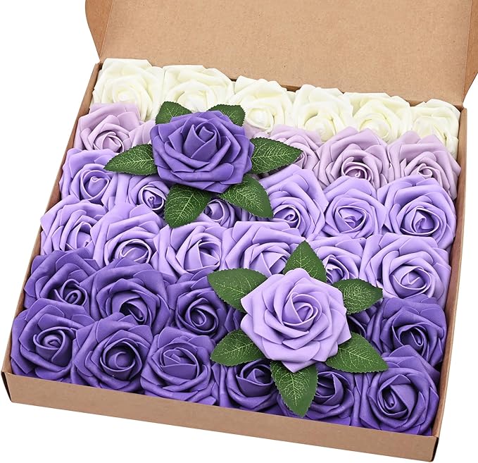 BLEUM CADE 36Pcs Artificial Flowers Fake Roses by BLEUMCADE