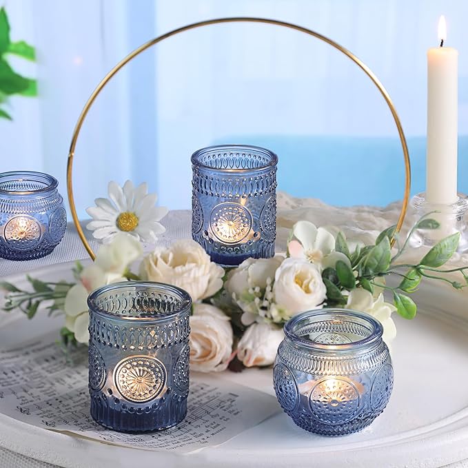 DARJEN 12Pcs Blue Votive Candle Holders - Image 2