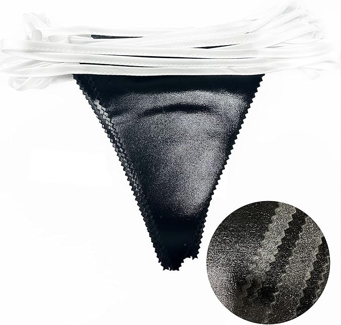Black Party Decorations Triangle Pennant Banner Flag Black Metallic Fabric - Image 3