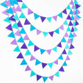 Mermaid Party Decorations Purple Teal Felt Hanging Triangle Mini Bunting by pinkblume
