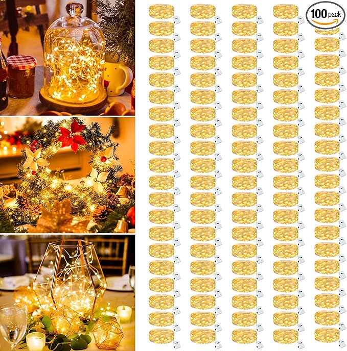 100 Pack Fairy Lights Battery Operated - 7ft 20 Led Twinkle Lights 3 Modes by Unknown