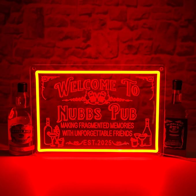 Custom Bar Neon Sign for Man Cave, Personalized LED Whiskey Cocktail Beer Signs - Image 2