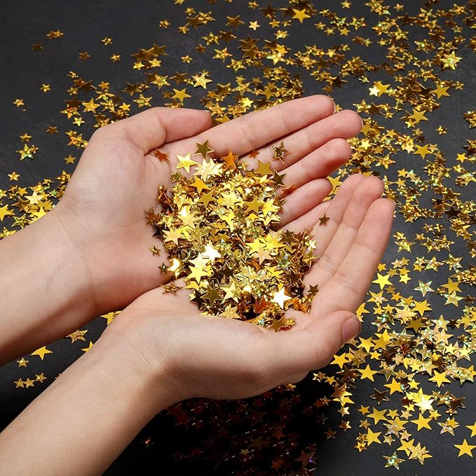 Hestya 60g Star Confetti Glitter Table Confetti Metallic Foil Stars - Image 7