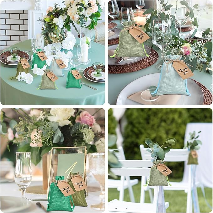 Woanger 100 Pcs Burlap Gift Bags - Image 5