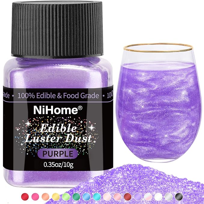 NiHome Edible Food-Grade Glitter Powder Glimmer Luster Dust Metallic Fancy Food by NiHome