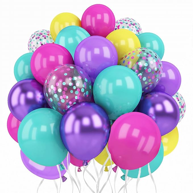 Pink Blue Purple Balloons by Vanjehou