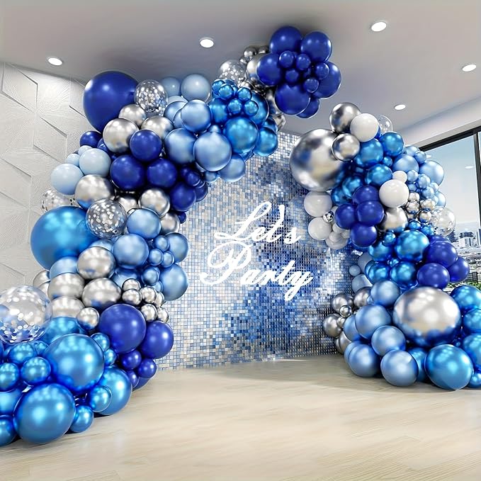 Netnology Blue Silver Balloons Set - Image 8
