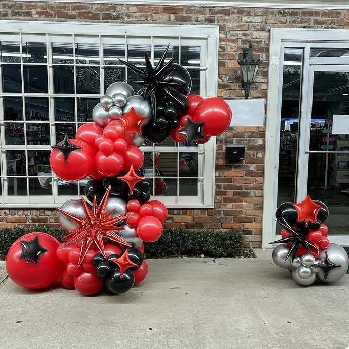Red Black Star Balloon - Image 3