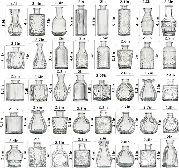 Glass Bud Vase Set of 40 Pcs Small Minimalist Vases - Image 5