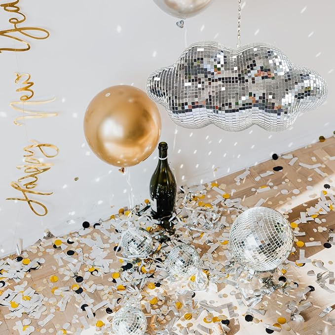 Disco Ball Cloud Shaped, Cute Hanging Party Mirror Decor - Image 3