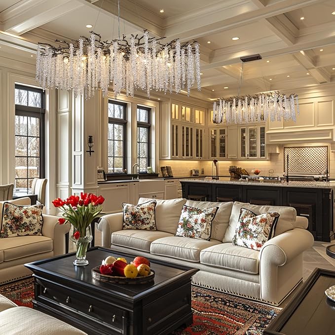 YUYI 47.2'' Modern Crystal Chandeliers - Image 3