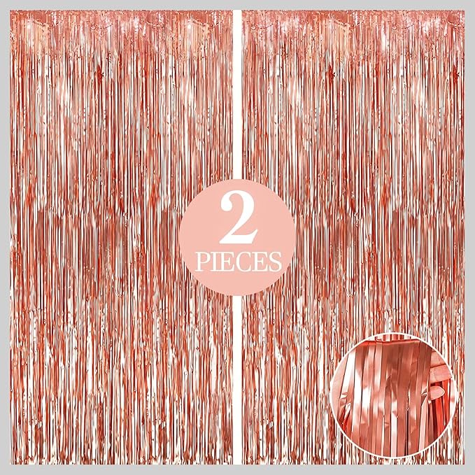 KatchOn, Rose Gold Fringe Curtain by KatchOn